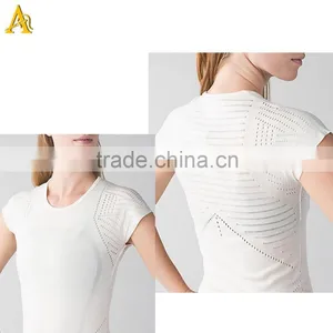 China Manufacturing Direct Sale Cheap Women Fabric T Shirt Gym Sports thumbnail-2
