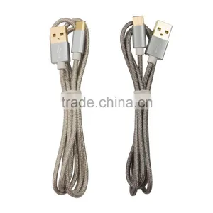 Gray Silver Nylon Braided USB 3.1 USB-C to USB Type A Data & Charging Cord USB Type C Cable thumbnail-6