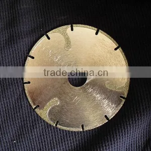 4.5" U-Slot Electroplated Diamond Segmented Cutting Blade Wave Protections and Flange thumbnail-1