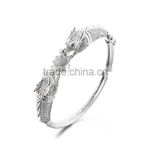 Sterling Silver Dragon Bangle Bracelets Wholesale SBG395W thumbnail-2