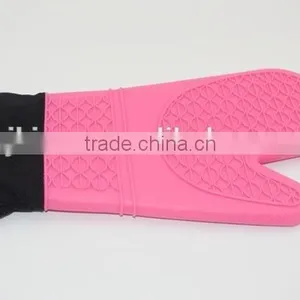 Silicone Lovely Gloves Honey Peach Color Oven Mitts With Cotton Inside thumbnail-2
