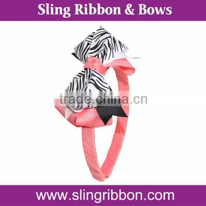 Zebra Print Ribbon Tie Headband thumbnail-1