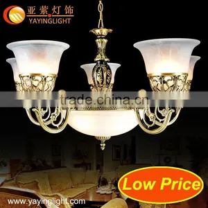 Antique Brass Finish Chandelier American Style Bedroom Light thumbnail-1