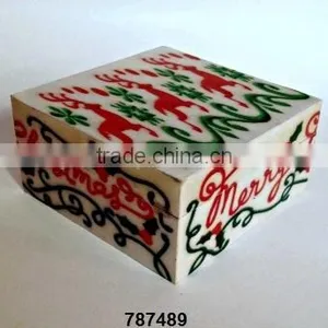 Wooden Box Painted Reindeer thumbnail-1