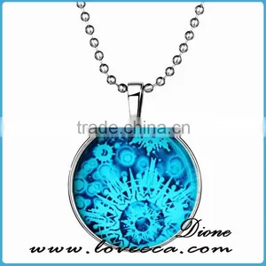 Christmas Cabochon Glass Pendant Necklace Jewelry Gift thumbnail-2