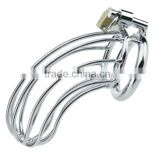 Girls Lock The Steel Anal Lock Penis Ring Sex Toy Chastity Cock Cage thumbnail-1