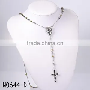 China Biggest Wholesale Fashionable Dither Beads Cross Pendant Charming Necklace thumbnail-1