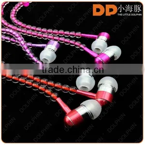 Various Color Bead Necklace Earphone Noise Cancelling With Microphone thumbnail-3