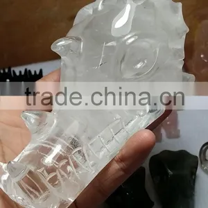 Natural Rock Transparent Crystal Dragon Skull for Decoration thumbnail-3