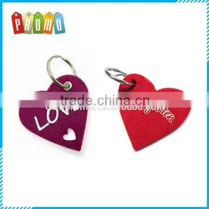 Promotional Cheap Heart Shape Natural Wool Felt Keychain thumbnail-1