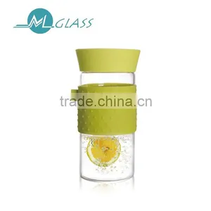 Patented Design Borosilicate Glass Cup With Silicone Case JA444 thumbnail-1