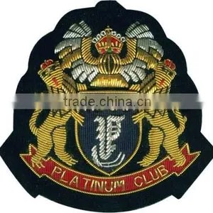 Hand Embroidery Golden & Silver Bullion Wire Badge thumbnail-1