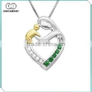 Two Tone Plating 925 Silver Moms Embrace Pendant thumbnail-1