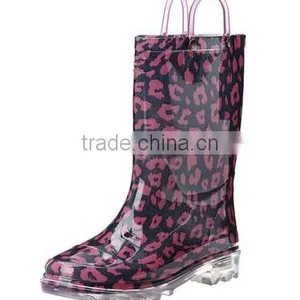 2017 Ladies Fashion PVC Rain Boots With Transparent Sole thumbnail-2