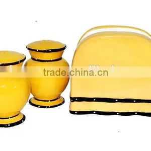 Personalized Handmade Color Glazed Decorative Yellow Napkin Holder Set thumbnail-1