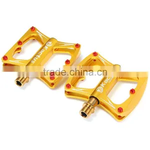 2Pcs Kactus KTPD - 09 Bike MTB Flat Pedals Gold-plating Titanium Spindle CNC 3 Bearings Footrest Ultralight Non-slip Bike Pedals thumbnail-3