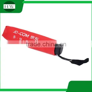 Single Color 3 Fold 190t Fabric Folding 21x8k Pongee Polyester Material Advertising Umbrella thumbnail-2
