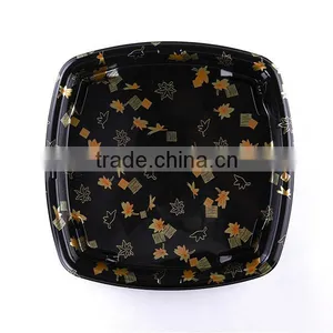 Square Black Disposable Plastic Food Tray thumbnail-4