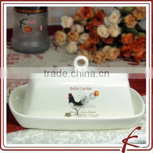 Rooster Ceramic Butter Dish Set thumbnail-1