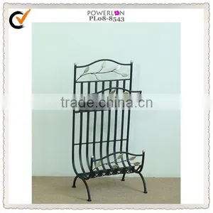 2 Tier Metal Magazine Rack With Wheels thumbnail-1