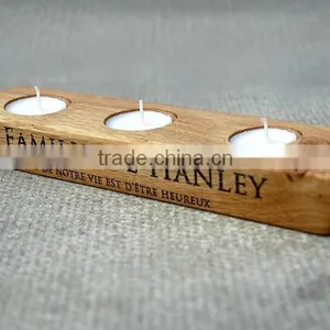 Personalised Oak Tea Light Holder thumbnail-1