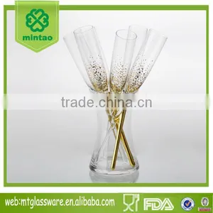7pc Set Wholesale High Quality Champagne Party Set /electroplate or Golden Decal Champagne Flute thumbnail-1