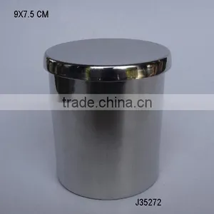 Steel Candle Holder With Cover and Mirror Polish thumbnail-1