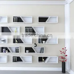 Wooden Mini Wall Shelf, Solid Wood Cube Shelf Wooden Shoe Holder thumbnail-1