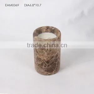 Art Pillar Brown Onyx Marble Candle Jar for Home Decor thumbnail-1