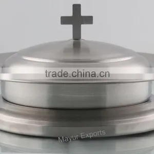 Stainless Steel Communion Stacking Bread Plate Set thumbnail-1