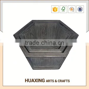 Natural Wood Desktop Wooden Flower Pot With High Quality thumbnail-3