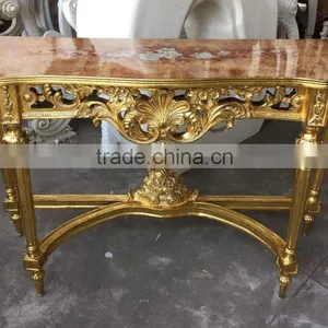 Hot Sale Classical European Style Console Table With Wood or Marble Top thumbnail-2
