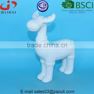 Christmas Decorations White Ceramic Deer for Table Decorations thumbnail-2