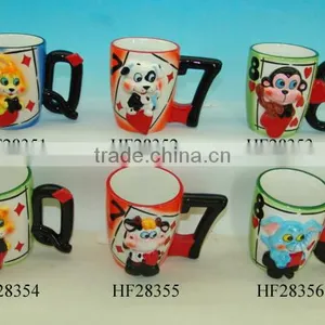 Ceramic Novelty Mug, Cow Shape Cartoon Mug,flower Cup,advertising Mug thumbnail-1
