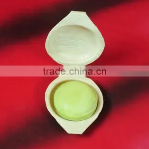 COCONUT OIL BASED NATURAL HANDMADE SOAP - PACKED IN ARECA PALM LEAF SOAP DISH thumbnail-6