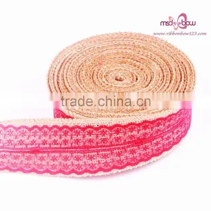 WEDDING BURLAP JUTE RIBBON AND LACE RIBBON thumbnail-6