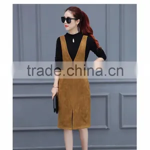 2016 Manufacturer Autumn-wear Fashionable 100% Cotton Ladies Dress With Strap thumbnail-1
