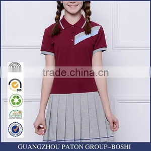 2017 New Summer Dress Pleated Skirt School Girls Stitching Wind Movement Custom Student Uniform thumbnail-1