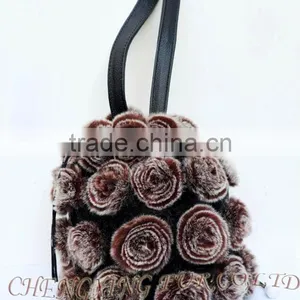 CX-H-39 Genuine Rex Rabbit Fur Samll Wedding Bag thumbnail-1