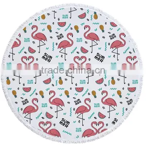 Wholesale Bulk Custom Printed India Mandala Large Round Beach Towel With Tassel thumbnail-6