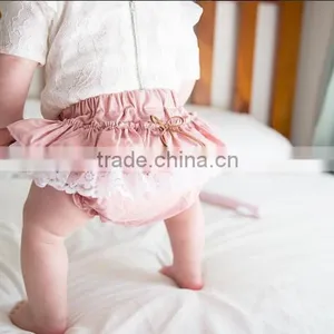Baby Girl Bloomers Pink Ruffled Diaper Cover Wholesale Baby Clothes thumbnail-1