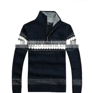 Autumn and Winter Wool Knitting Pattern 1/4 Zipper Fashion Men Pullover thumbnail-3