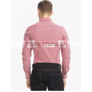 New Men Office Cotton Casual Lapel Plaids Shirt for Men thumbnail-3
