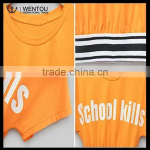 New Arrival Orange Round Collar Girls Sport T Shirt thumbnail-6
