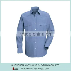Light Blue Color Pima Cotton High Quality Men's Fashion Shirts Sale thumbnail-1