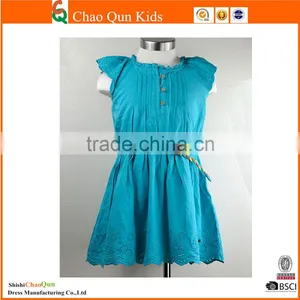 2017 Baby Girl Latest Fashion Hemstich Embroidered Sundresses With Belt for Girls Wholesale thumbnail-1