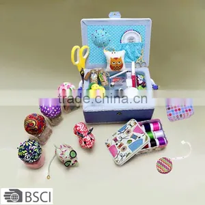 D&D Home & Traveling Hand Embroidery Sewing Box With Sewing Accessories Notions thumbnail-1