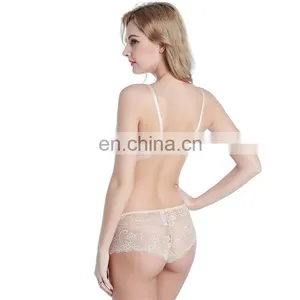 Hot New Style Lace Trim Transparent Lingerie Bra and Panty thumbnail-2