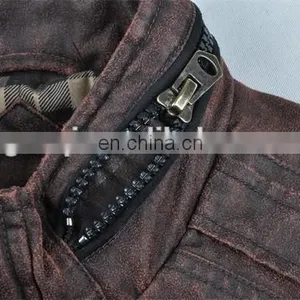 2015 New Leather Motorbike Men Denim Jackets thumbnail-4