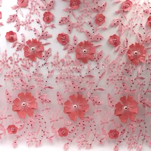Fabric Tulle Lace Trustwin Embroidered 3d Flower Lace Fabric thumbnail-1